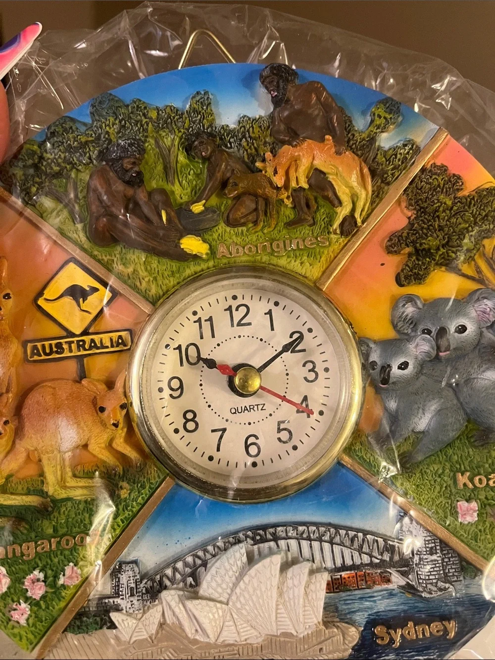 Multicolor Australian Souvenir Wall Clock - Animal Panel Design